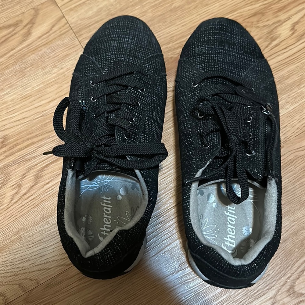 Therafit, black, tennis shoes, size 40, women's